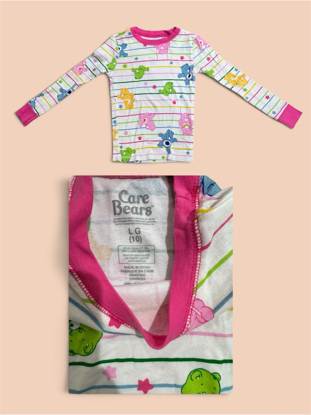 Care Bears White Pajama set